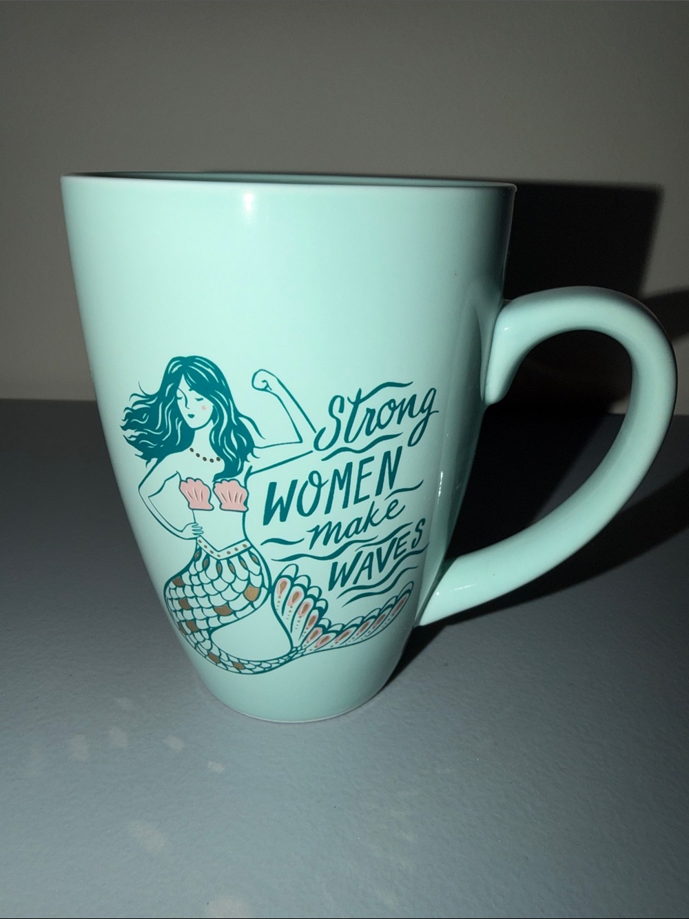 Paper Source “Strong Women Make Waves” Mint Ceramic Mug